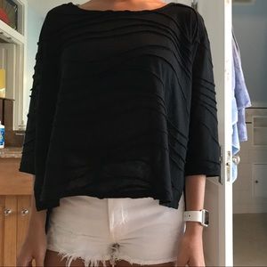 BCBG black 3/4 length sleeve top