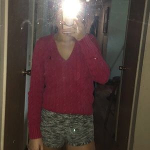 Red polo sweater