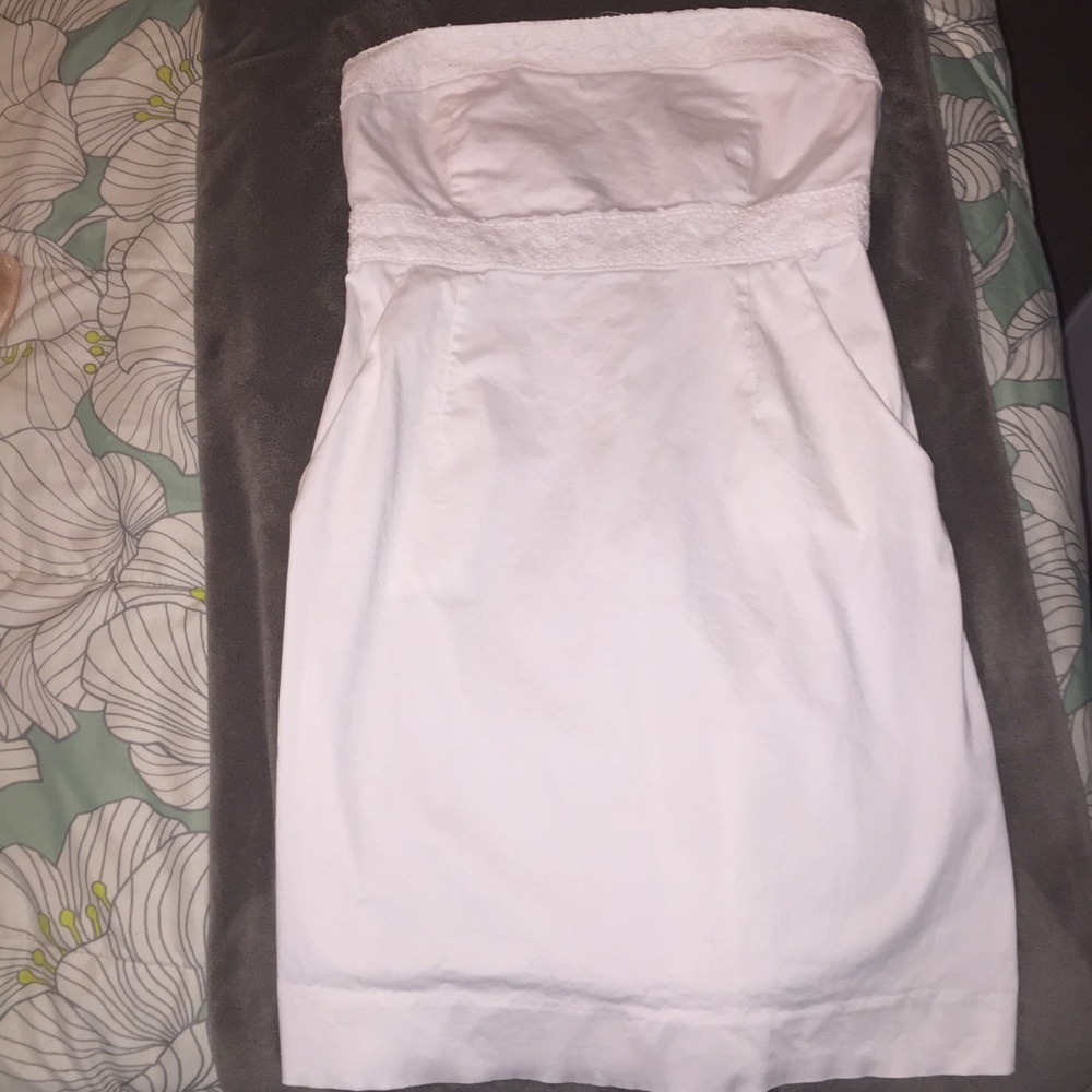 Strapless white dress