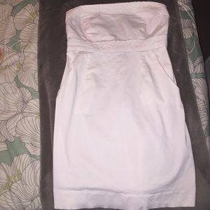 Strapless white dress