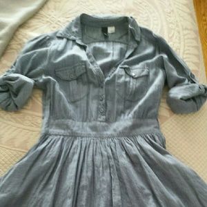 H&M Utility Shirt Style Cotton Dress