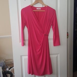 Calvin Klein Hot Pink Wrap Dress XS