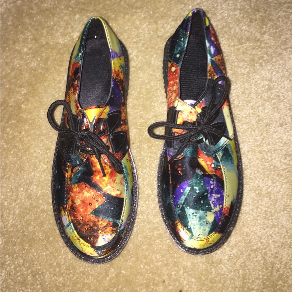 New Multicolored Platform Shoes Sz 8