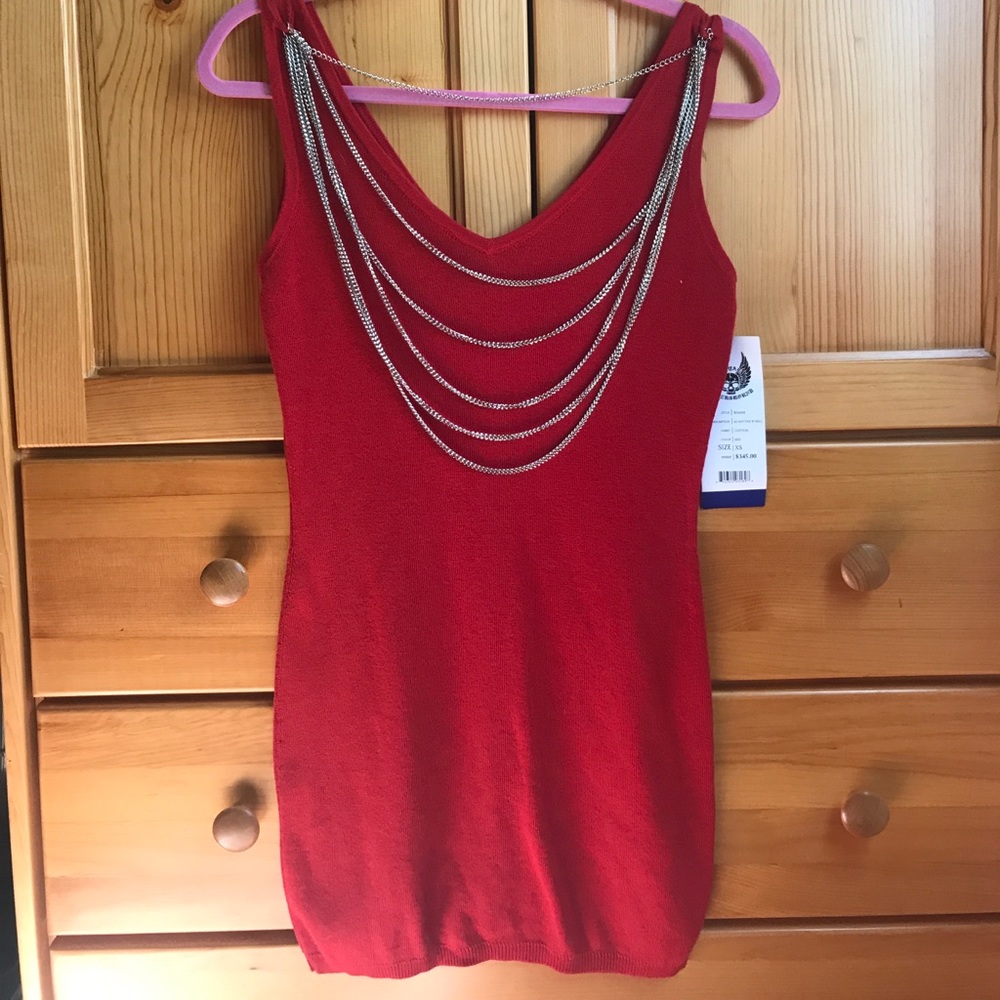 Royal Underground knit tank with necklace