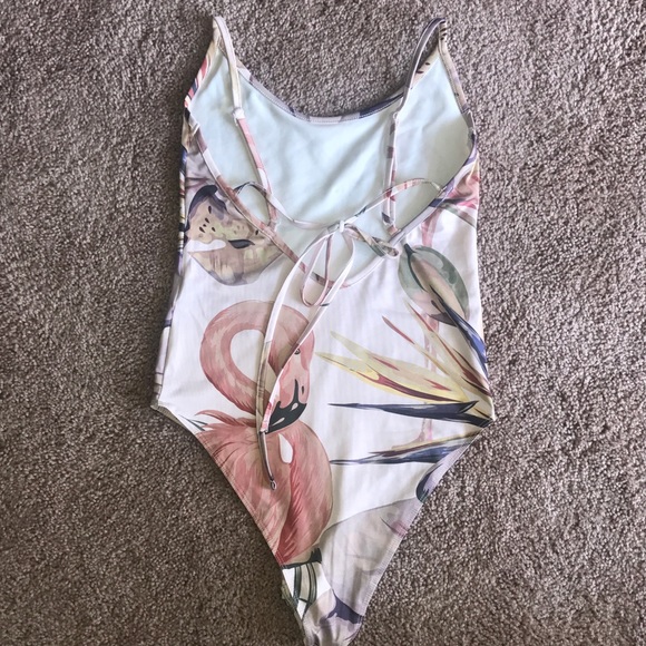 TopShop PETITE Flamingo Print Bodysuit - Picture 2 of 4