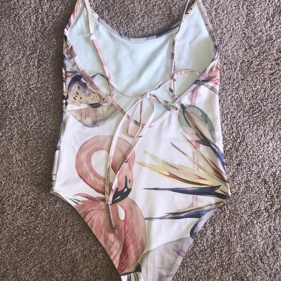 TopShop PETITE Flamingo Print Bodysuit - Picture 3 of 4