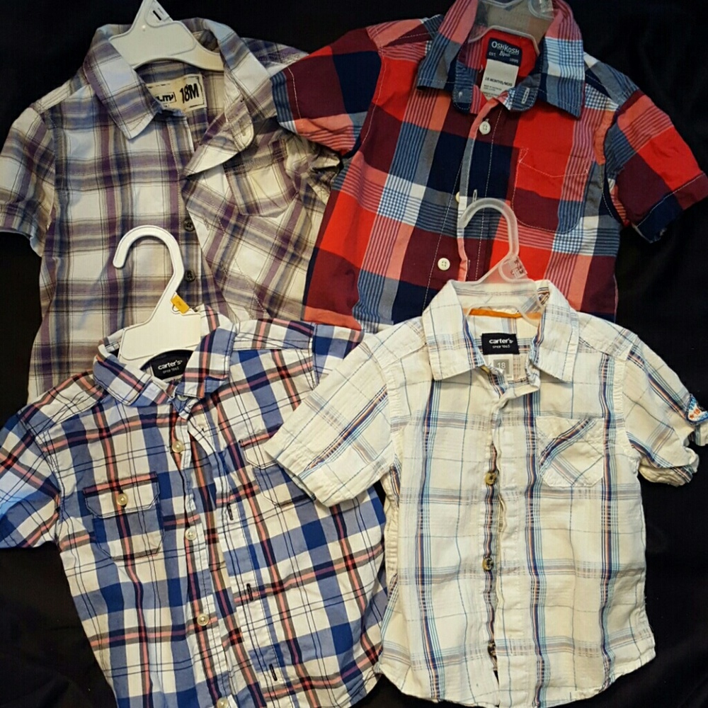 Bundle: 4 size 18mo toddler button up shirts