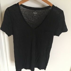 J crew black linen shirt