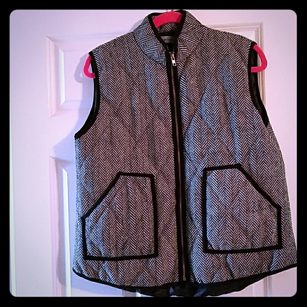Black and white chevron vest