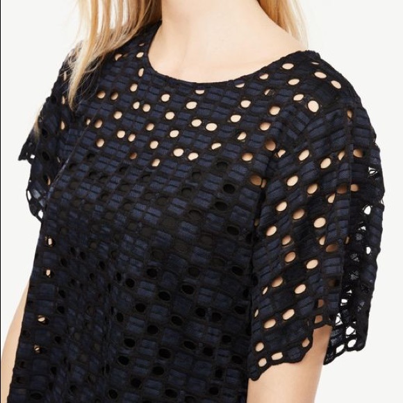 Ann Taylor Geo lace top - Picture 2 of 5