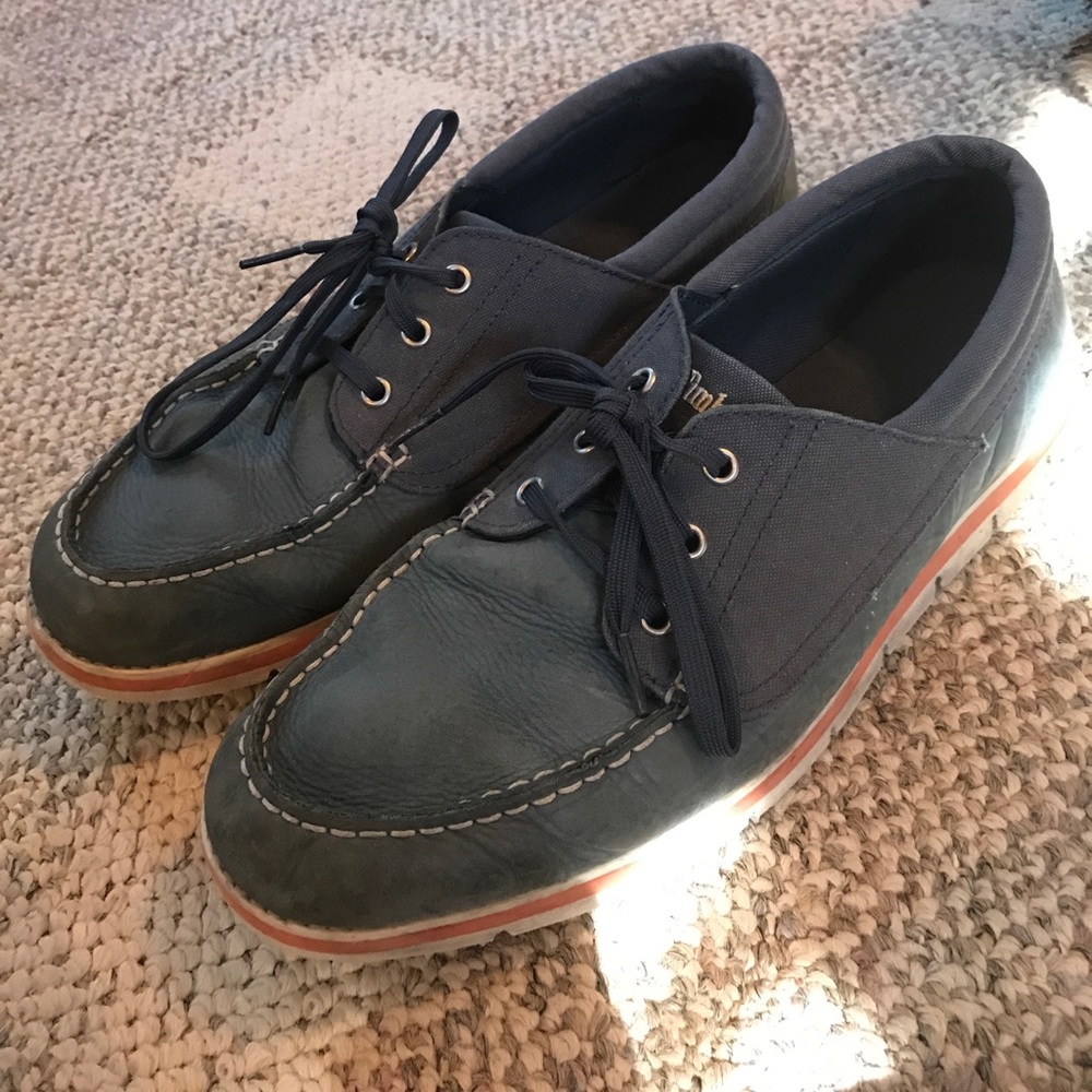 Blue Timberland boat shoes