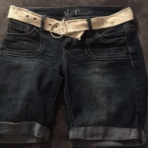 Wallflower denim Bermuda shorts