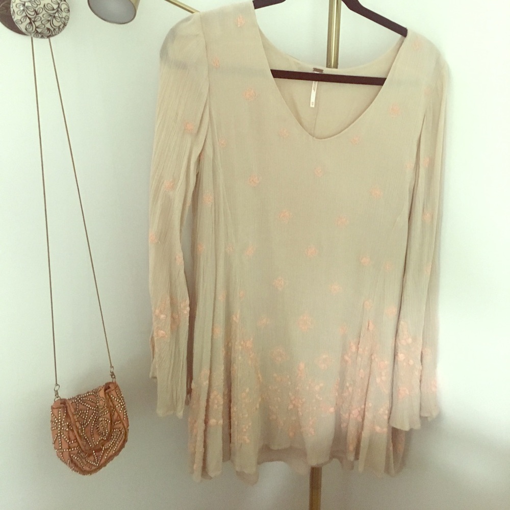 FREE PEOPLE BOHO DRESS WITH EMBROIDERY