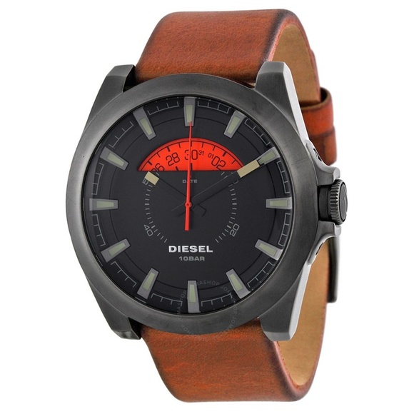 Black Dial Brown Leather Men´s Watch NWT