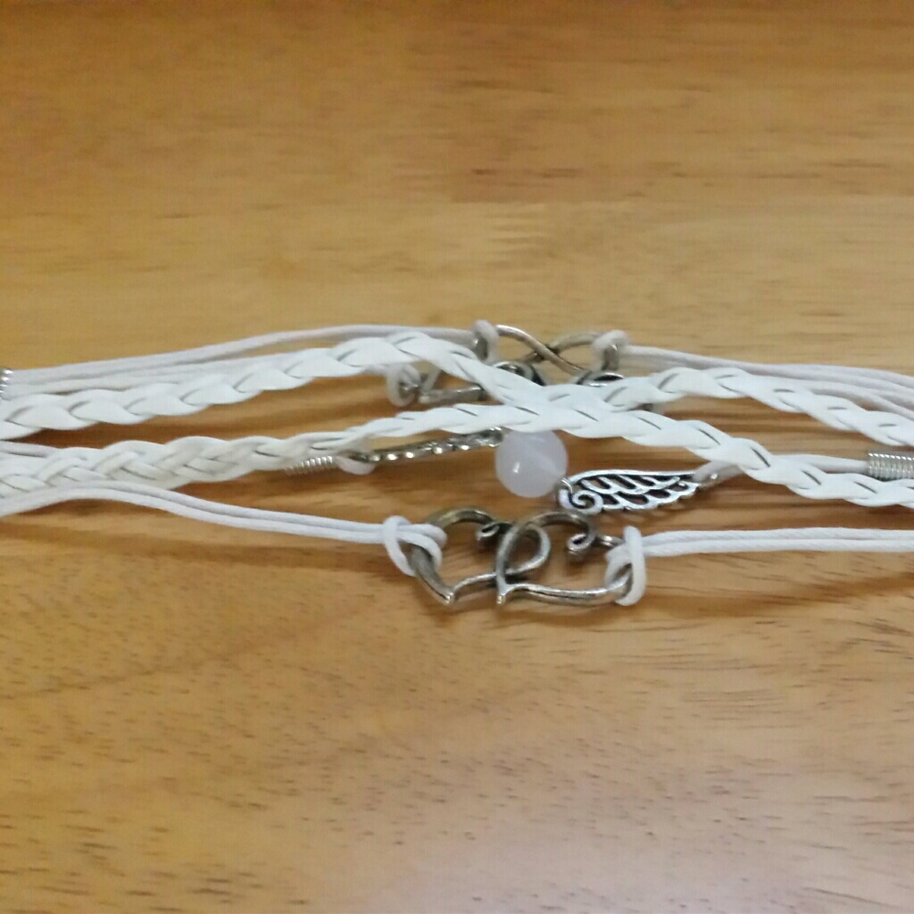 Leather and silver bracelet