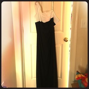 David's bridal black and white dress