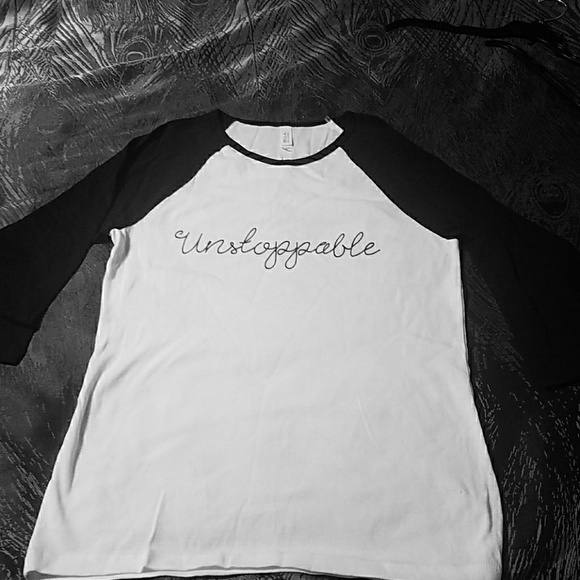 Bella & Canvas Tops - Super cute baseball T "Unstoppable"