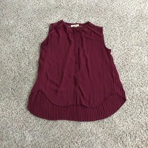 Maroon Hi-Lo button down
