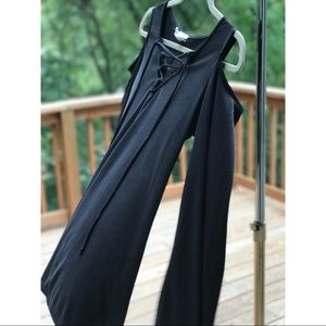 Cold-Shoulder dark Gray Long Sleeve Top