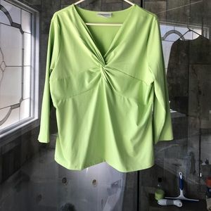 Lime Green Twist Front Top