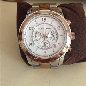 Two toned Michael kors watch