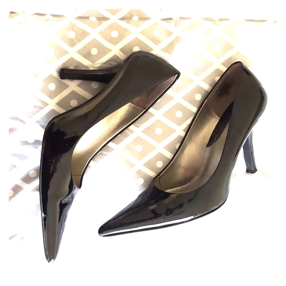 NineWest EUC Blk Leather Pumps