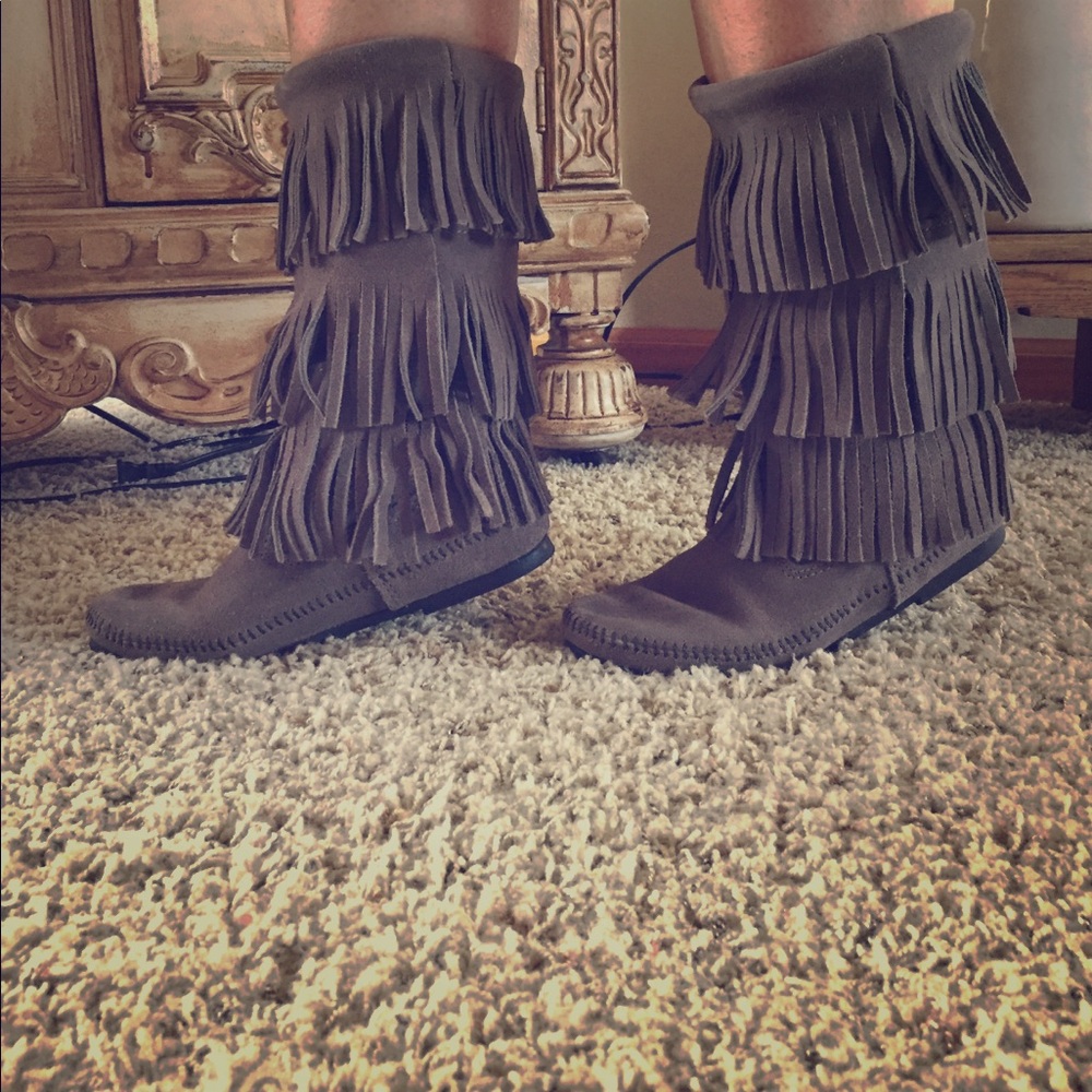Suade Fringe Boots