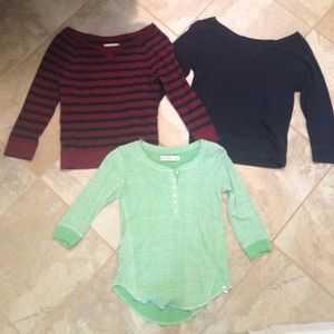 3 Abercrombie Kids 3/4 sleeve shirts size medium