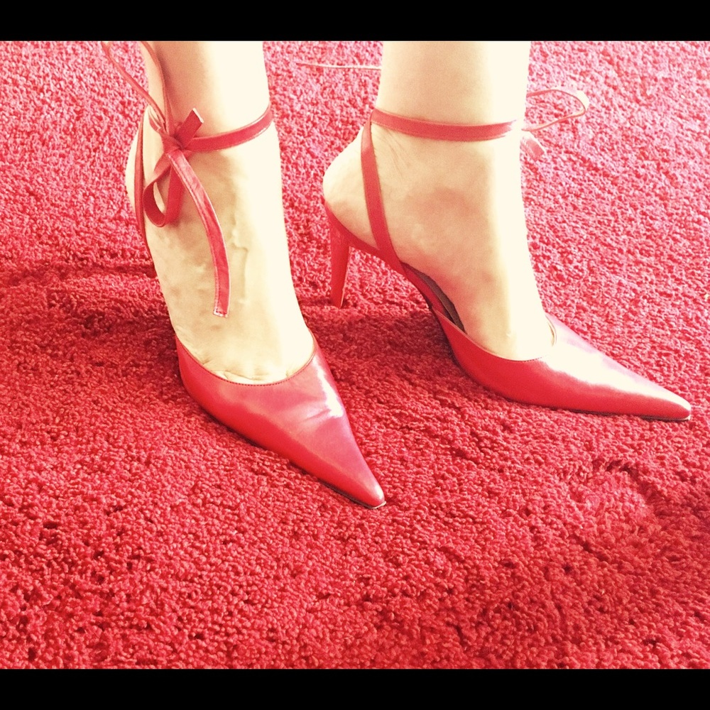 Claudio Fracassa Red Dress Pointed Shoes S 39 EU