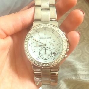 Silver Embellished Watch