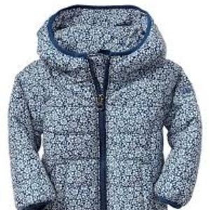 Baby Gap Primaloft Floral Blue Puffer Coat