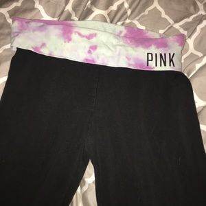 Pink yoga crops