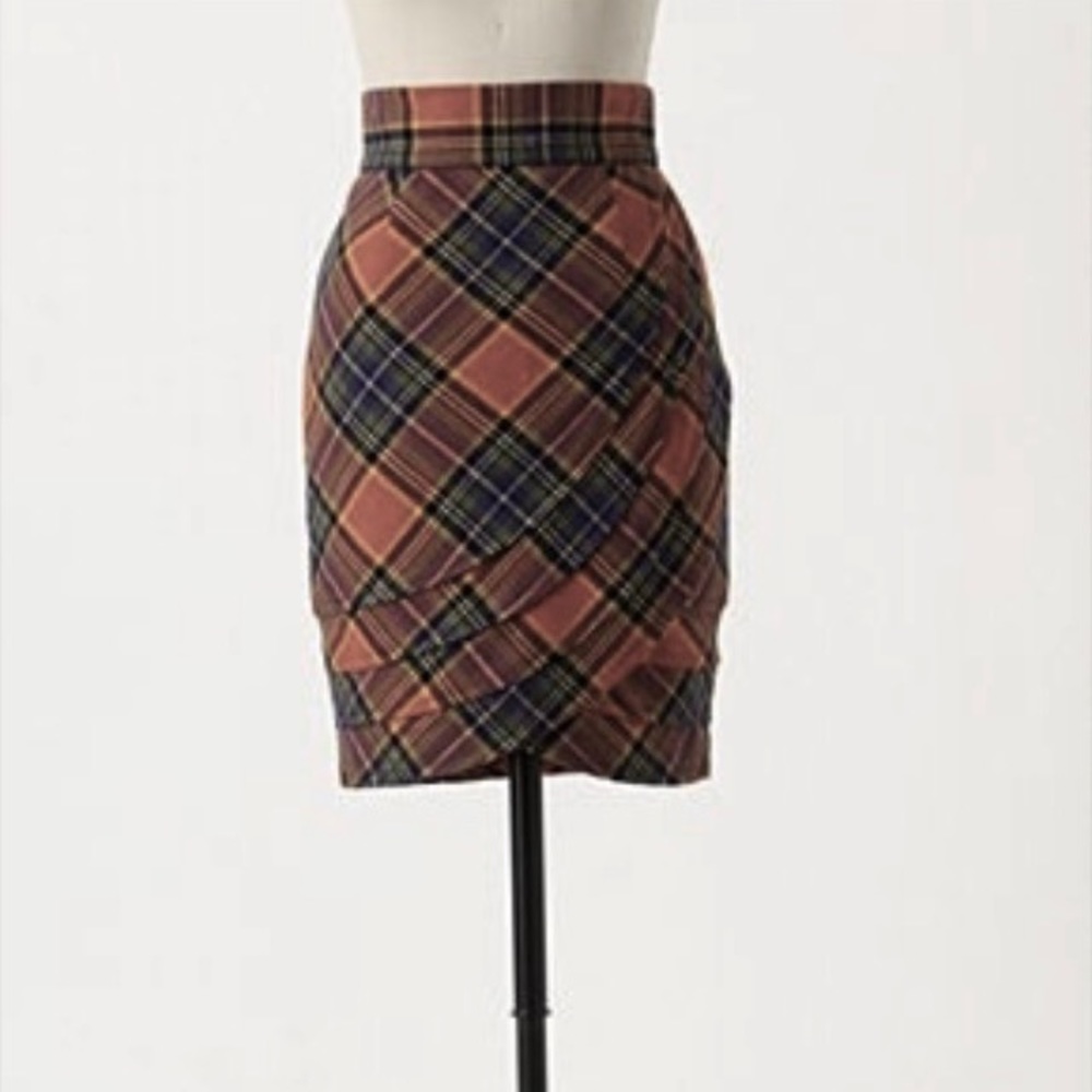 Tracy Reese wool plaid skirt