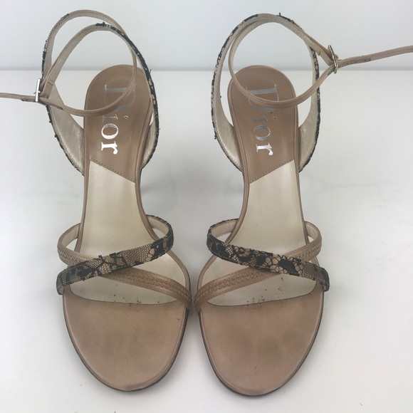 VINTAGE DIOR lace sandals - Picture 2 of 4
