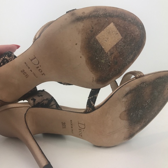 VINTAGE DIOR lace sandals - Picture 4 of 4