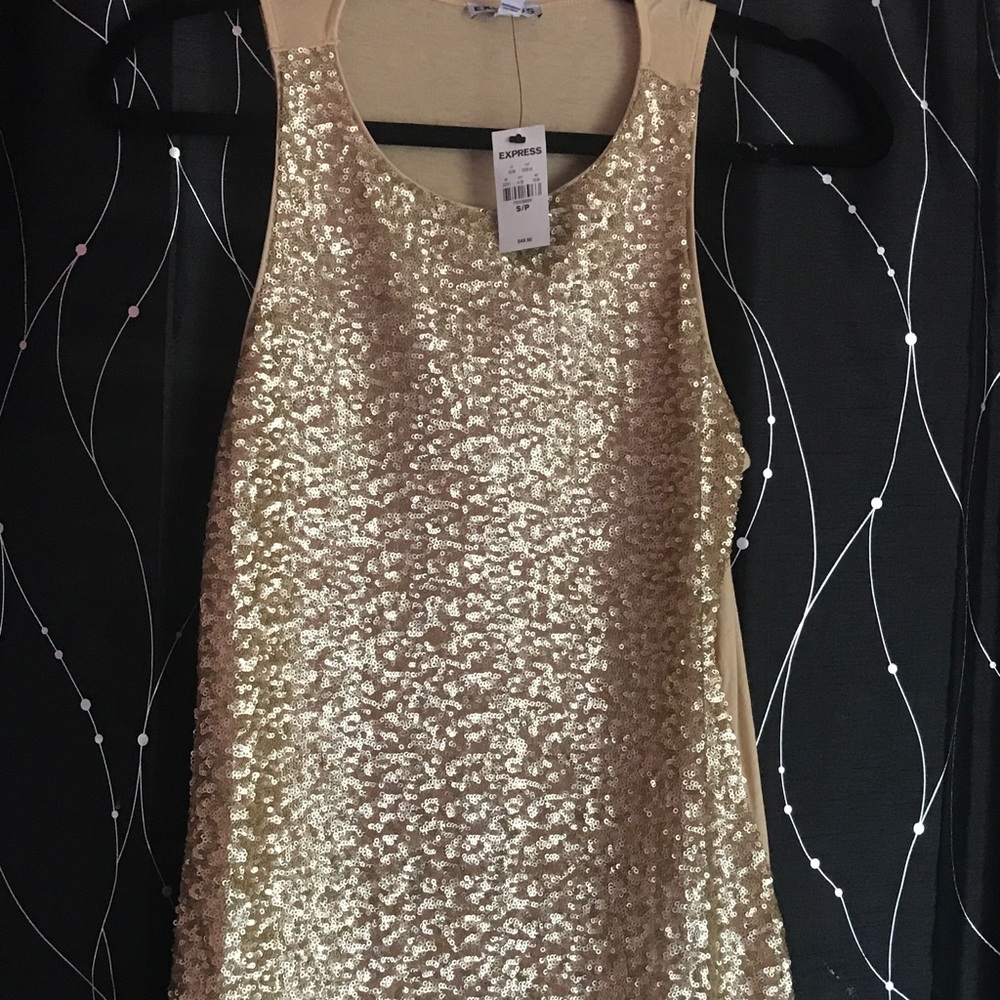Gold Sequin Top from express