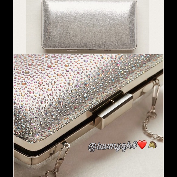 Silver Clutch with Crystals🎉HP🎉 - Picture 2 of 4