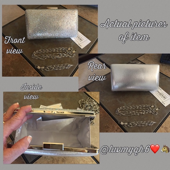 Silver Clutch with Crystals🎉HP🎉 - Picture 3 of 4
