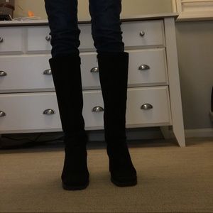 Black Suede Vintage Nine West Boots Size 7.5