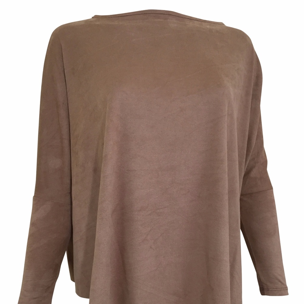 CAMILLE & CO ASYMMETRICAL SUEDE-LIKE TUNIC