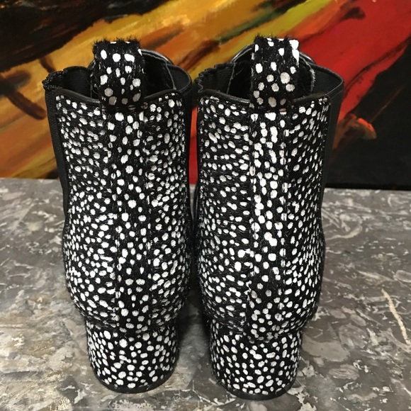 Black & White Hair Ankle Booties - Picture 6 of 6
