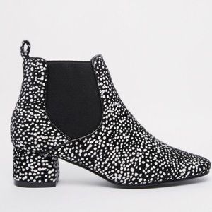 Black & White Hair Ankle Booties