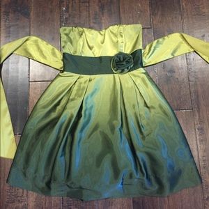 Green ombré satin like dress