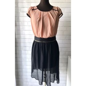 Zara Basto Pink Black Convertible Dress L