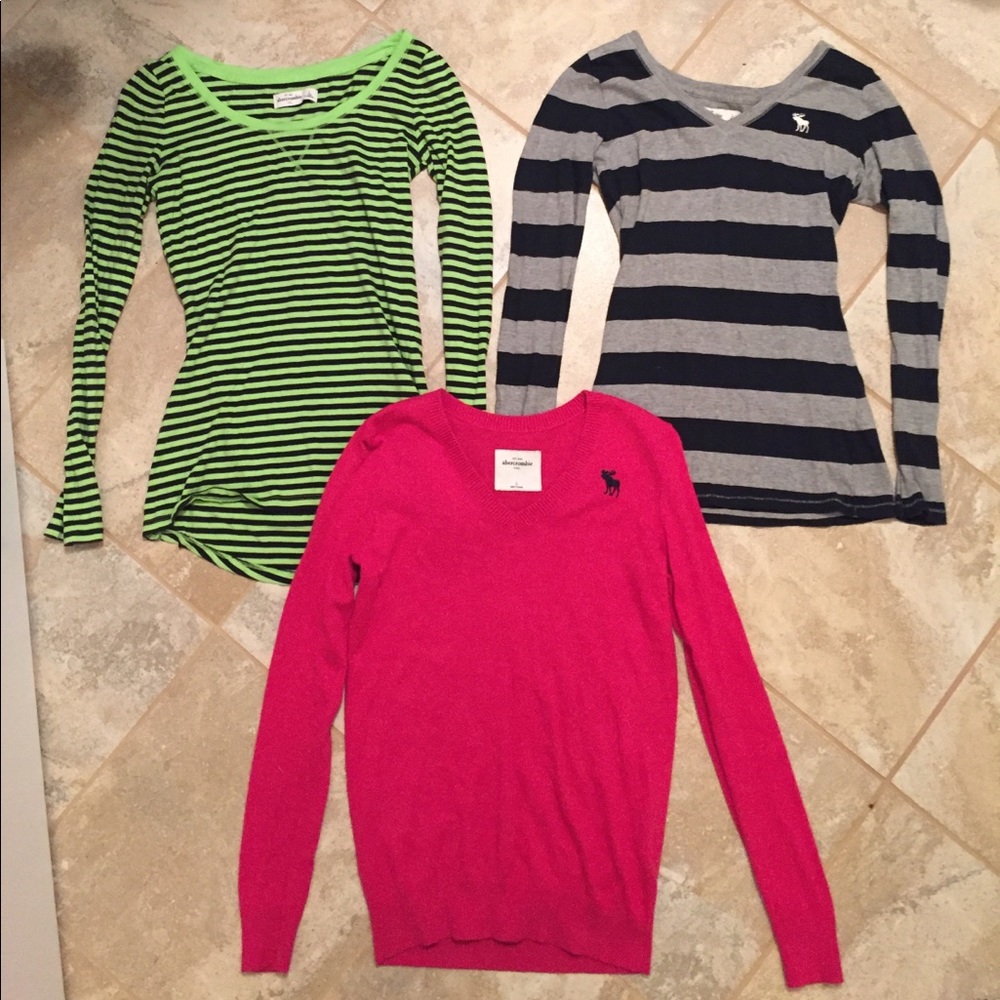 3 Abercrombie Kids Size L long sleeve tops