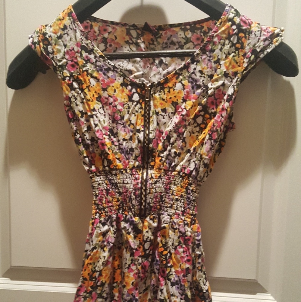 Floral zipper summer  dress