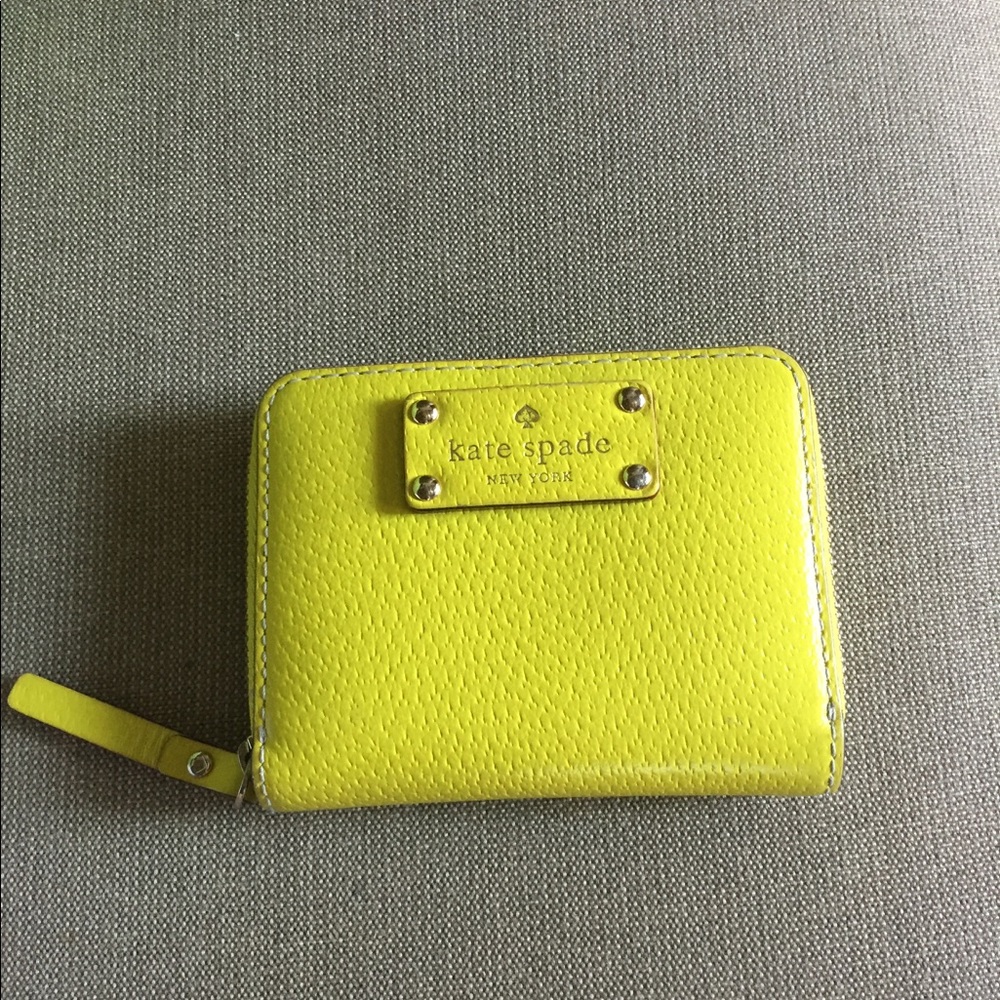 Kate spade yellow zip around wallet card wallet