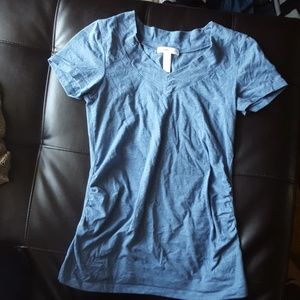 Short Sleeve Maternity Shirt light Blue