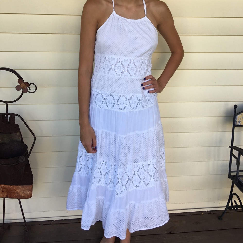 Free People White Long Dress