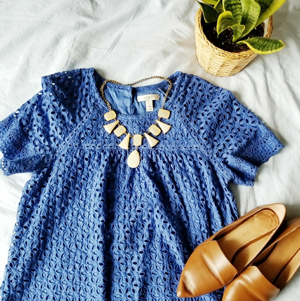 Blue J. Crew eyelet top
